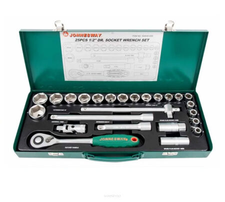 Zestaw 25szt. narzędzi z nasadkami 6-kątnymi 1/2"  S04H4125S