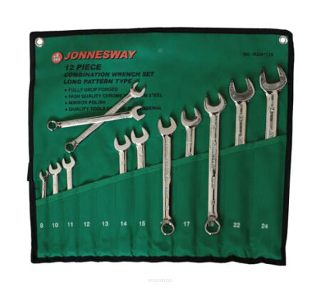 Zestaw 12szt. kluczy płasko-oczkowych 8-24 mm W264112S