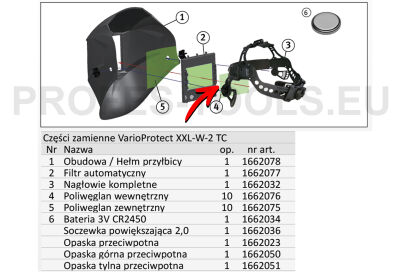 Poliwęglan wewnętrzny szybka 10 szt do VarioProtect XXL-W-2 TC