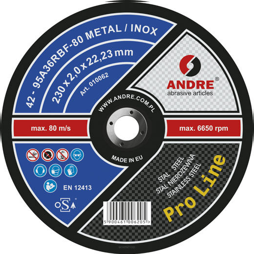 Typ 42 Tarcza do przecinania 230x2,0x22,23 M/I PL