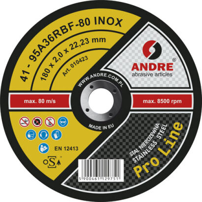Typ 41 Tarcza do przecinania 180x2,0x22,23 IN PL