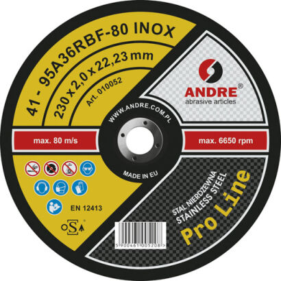 Typ 41 Tarcza do przecinania 230x2,0x22,23 IN PL